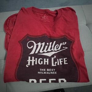 MILLER BEER SHIRT! MENS LARGE BUT CAN BE MENS OR WOMENS!